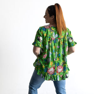 Chic Ruffle Hem Blouse by Orientique Australia - Sante Fe - 42177