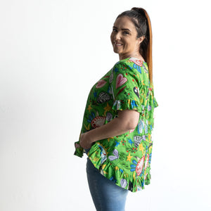 Chic Ruffle Hem Blouse by Orientique Australia - Sante Fe - 42177