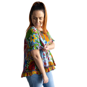 Chic Ruffle Hem Top by Orientique Australia - Ipanema  - 42184