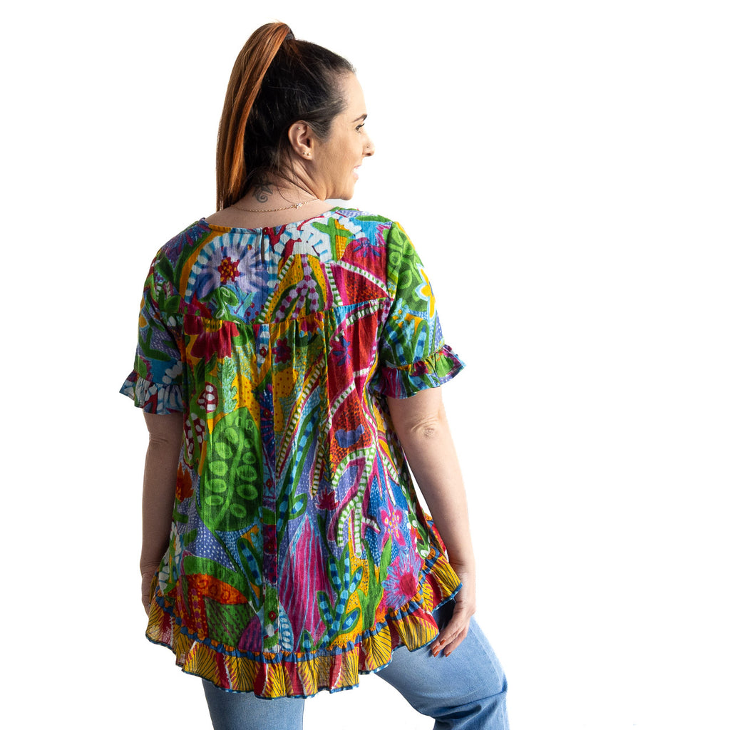 Chic Ruffle Hem Top by Orientique Australia - Ipanema  - 42184