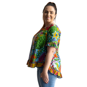 Chic Ruffle Hem Top by Orientique Australia - Ipanema  - 42184