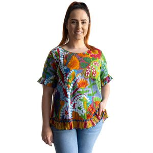 Chic Ruffle Hem Top by Orientique Australia - Ipanema  - 42184