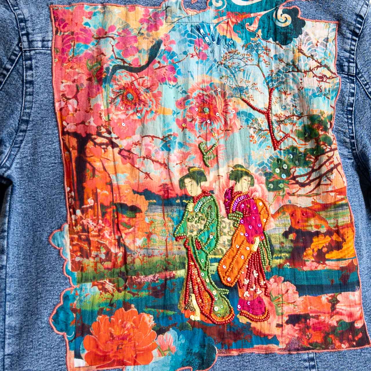 Classic Applique Denim Jacket by Orientique - Nippori - 62782