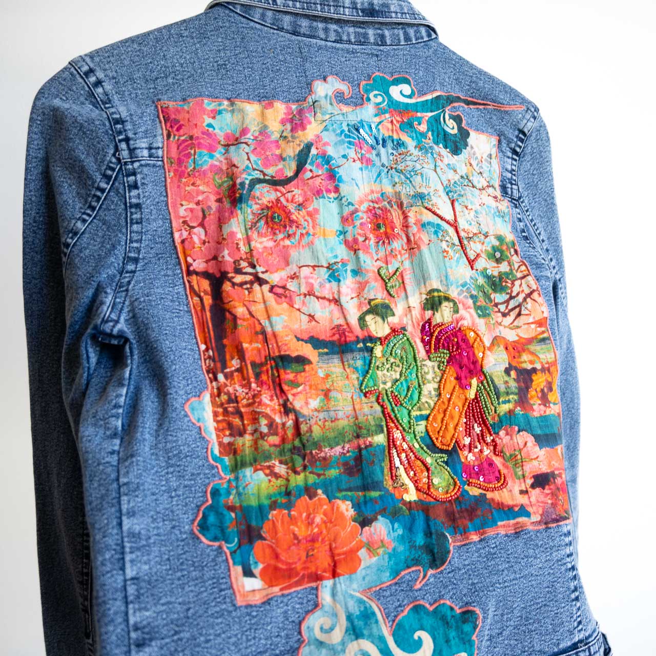 Classic Applique Denim Jacket by Orientique - Nippori - 62782
