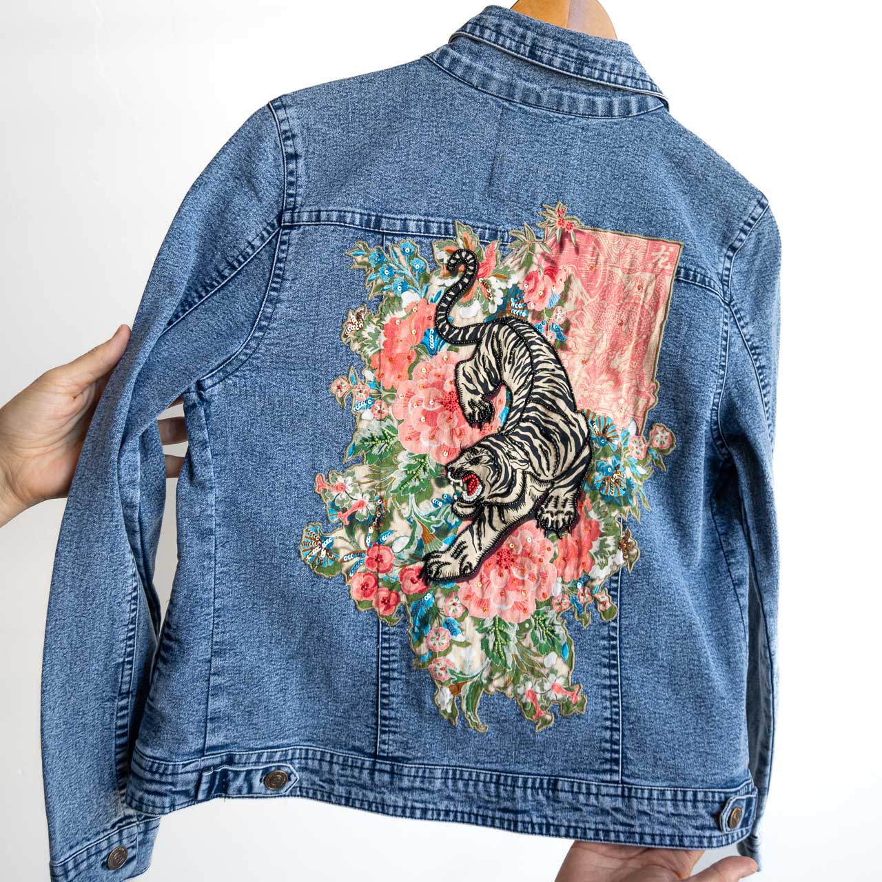 Classic Denim Applique Jacket by Orientique - Keqioa - 62804