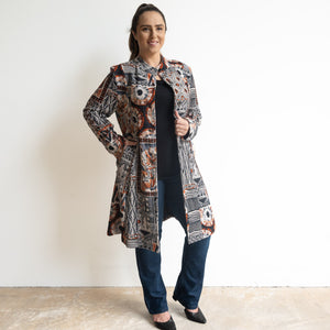 Classic Woven Cotton Coat by Orientique Australia - Makeba - 62726