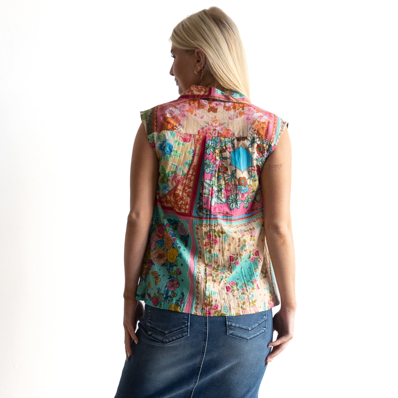 Collard Tank Top - Foulard Fleurs - 62834