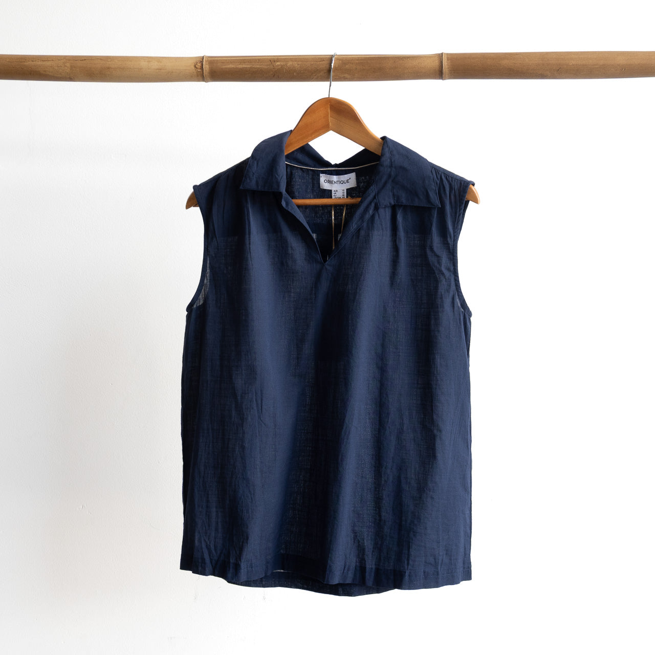 Collared Cotton Tank Top - 52723