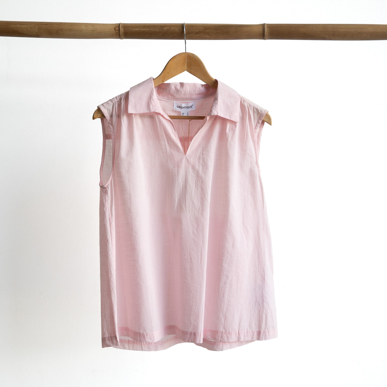 Collared Cotton Tank Top - 52723