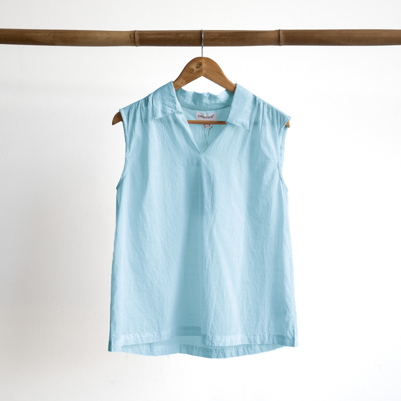 Collared Cotton Tank Top - 52723