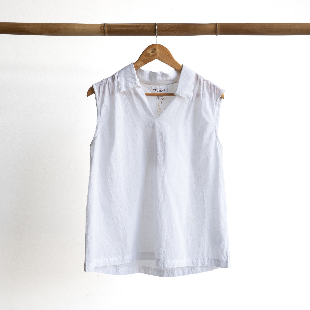 Collared Cotton Tank Top - 52723