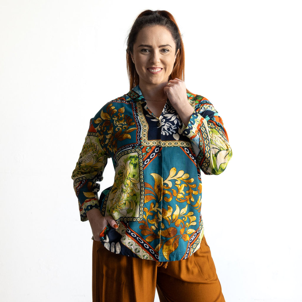 Collared Shirt Blouse by Orientique Australia - Cabo Fria - 42193