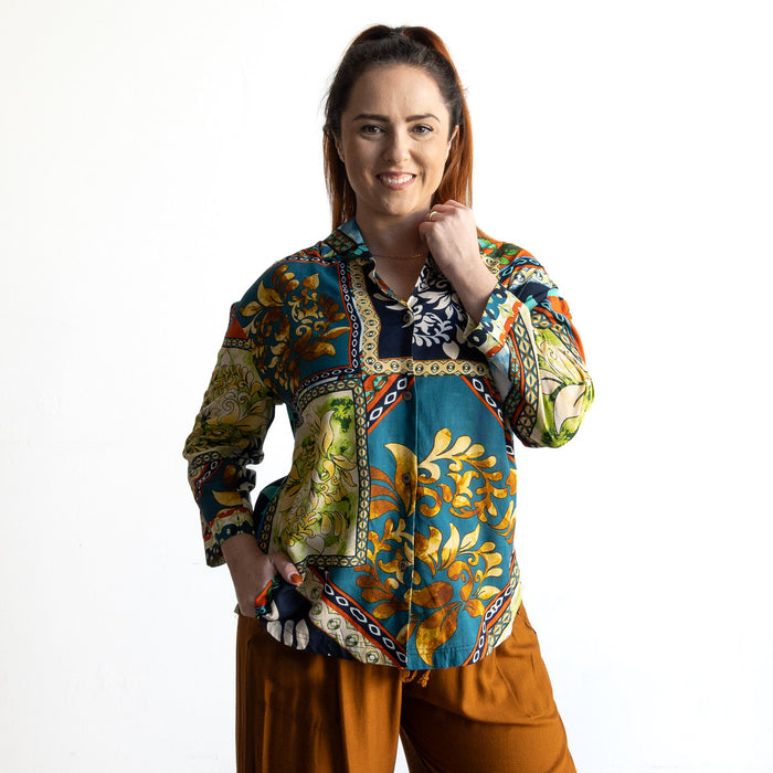 Collared Shirt Blouse by Orientique Australia - Cabo Fria - 42193