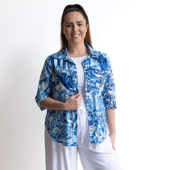 Collared Shirt Blouse by Orientique Australia - Okayama - 42189