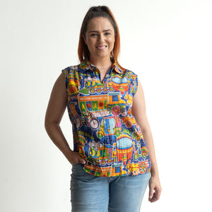 Collared Tank Top by Orientique Australia - Dilli - 32446