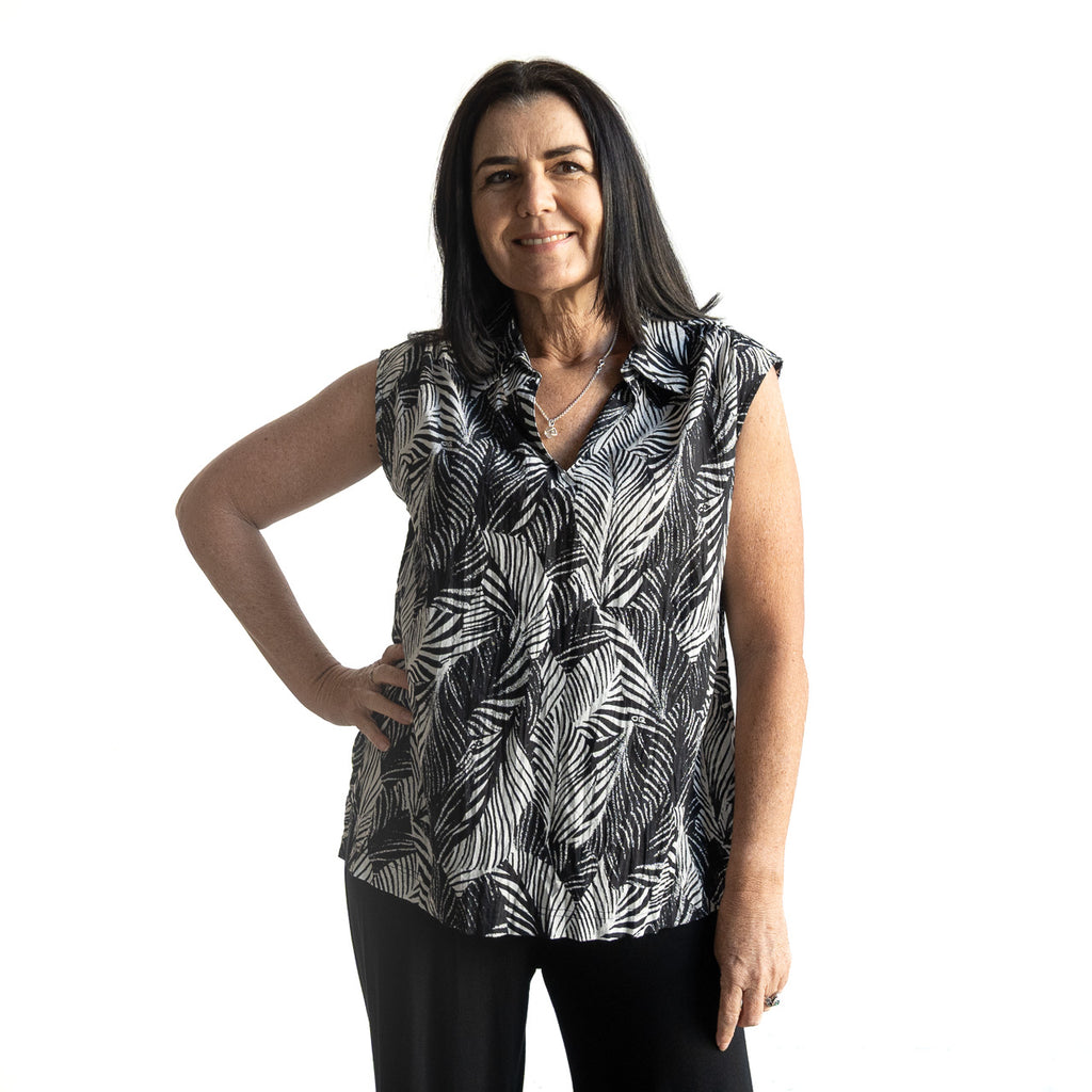 Collared Tank Top by Orientique Australia - Arashi - 72562