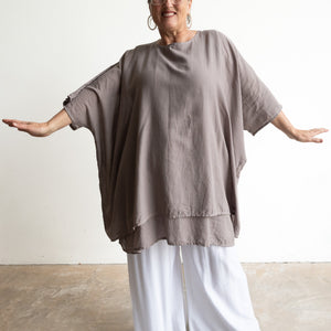 Come Fly With Me Layered Cotton Kaftan Top