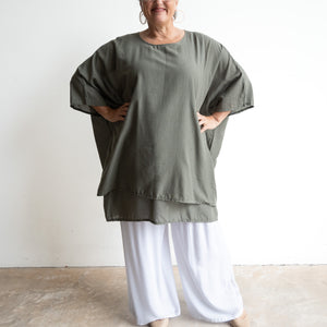 Come Fly With Me Layered Cotton Kaftan Top