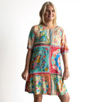 Contemporary Shift Dress - Foulard Fleurs - 61058