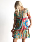 Contemporary Shift Dress - Foulard Fleurs - 61058