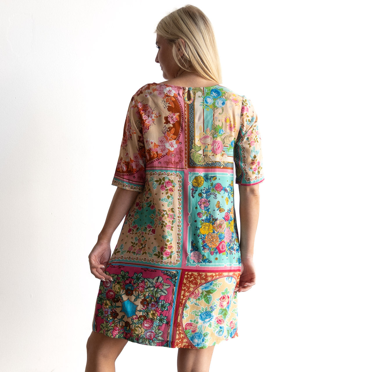 Contemporary Shift Dress - Foulard Fleurs - 61058