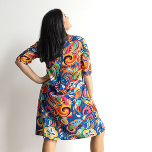 Contemporary Shift Dress by Orientique Australia - Retro Paisley - 20149RP