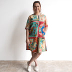 Contemporary Shift Dress - Foulard Fleurs - 61058