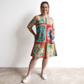Contemporary Shift Dress - Foulard Fleurs - 61058