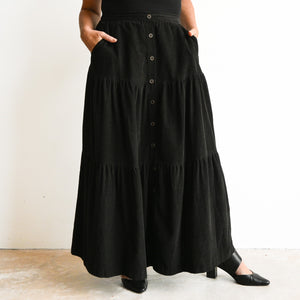 Corduroy Layer Maxi Skirt by Orientique Australia - 2565