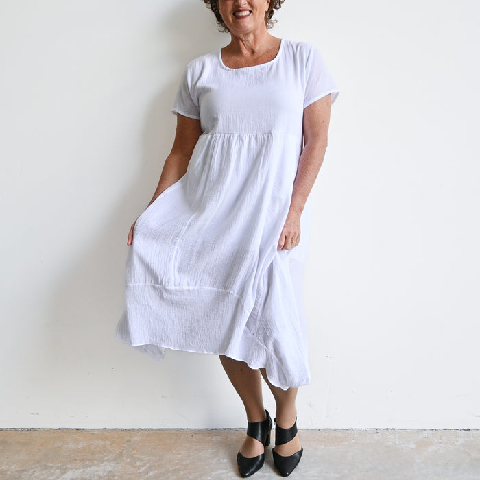 Cotton Cascade Midi Dress