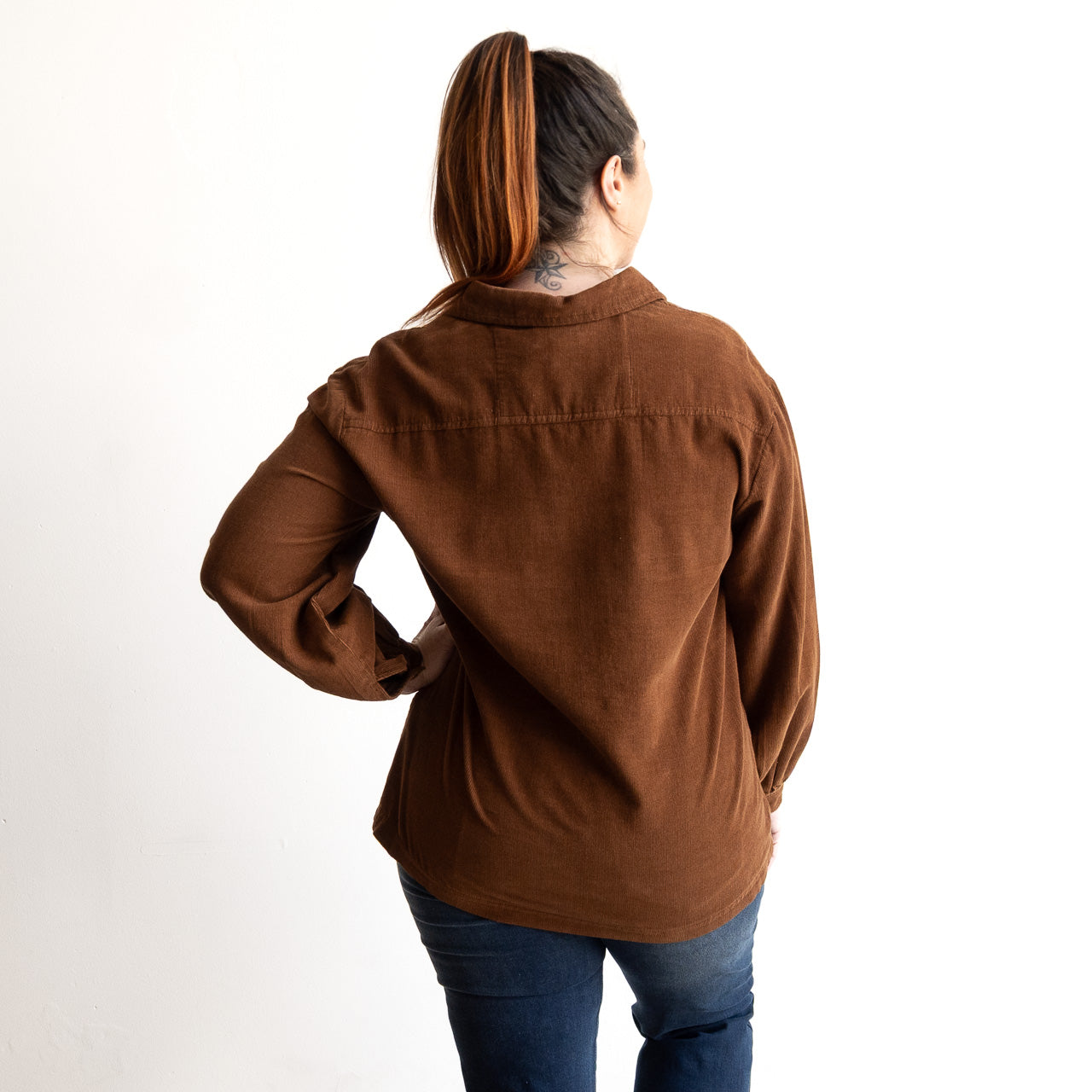 Cotton Corduroy Button-Through Shirt by Orientique - 23148