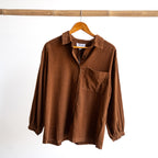 Cotton Corduroy Button-Through Shirt by Orientique - 23148