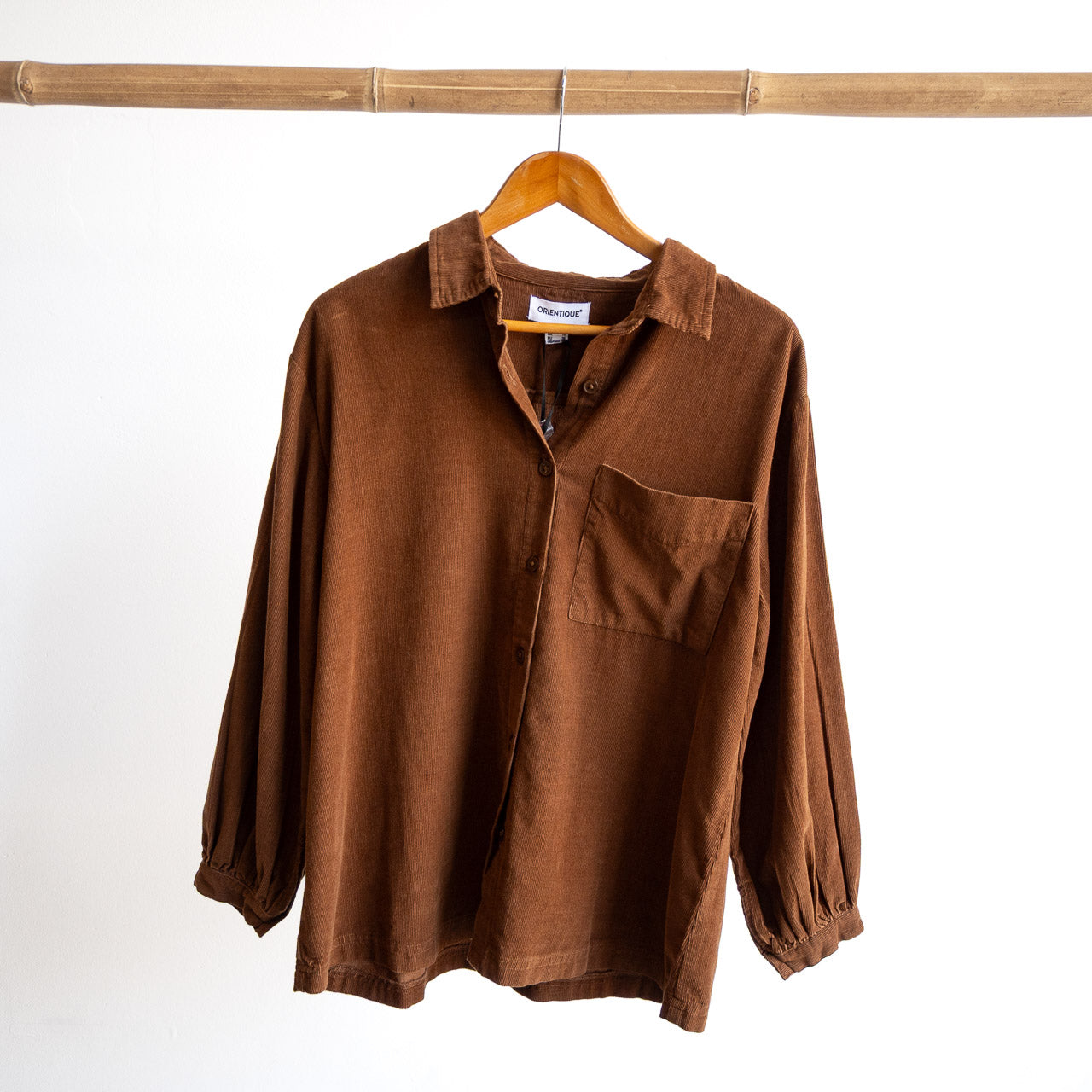 Cotton Corduroy Button-Through Shirt by Orientique - 23148