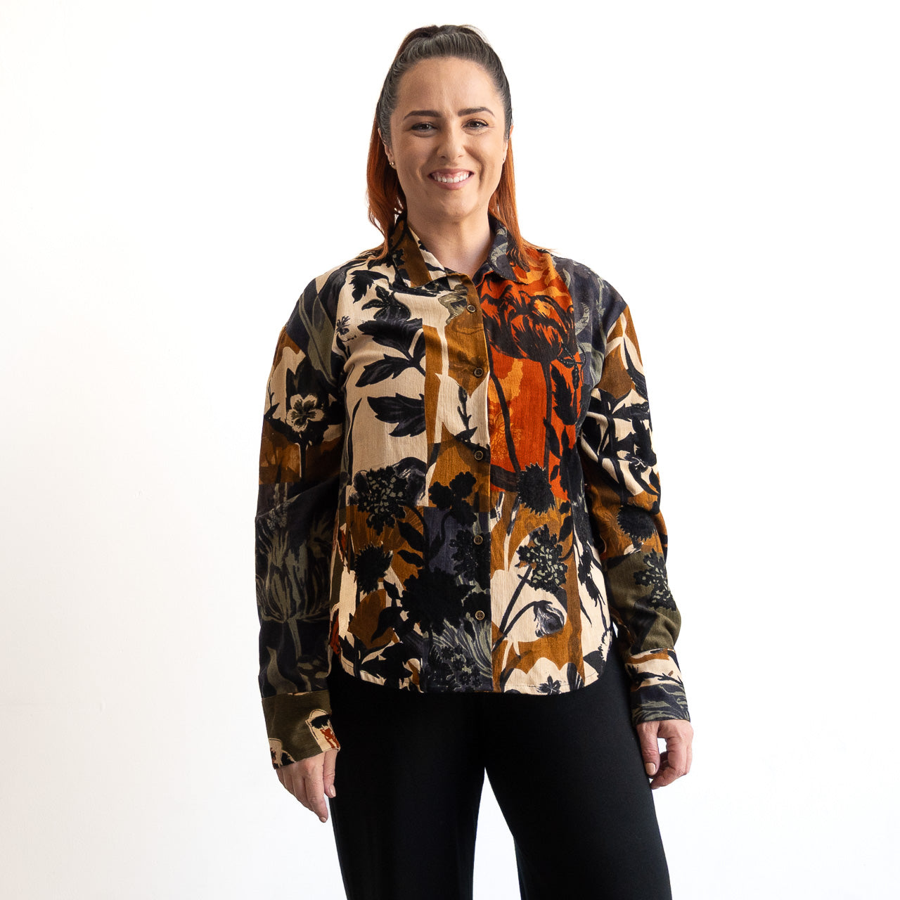 Cotton Corduroy Button-Through Shirt by Orientique - Dagomba - 32465