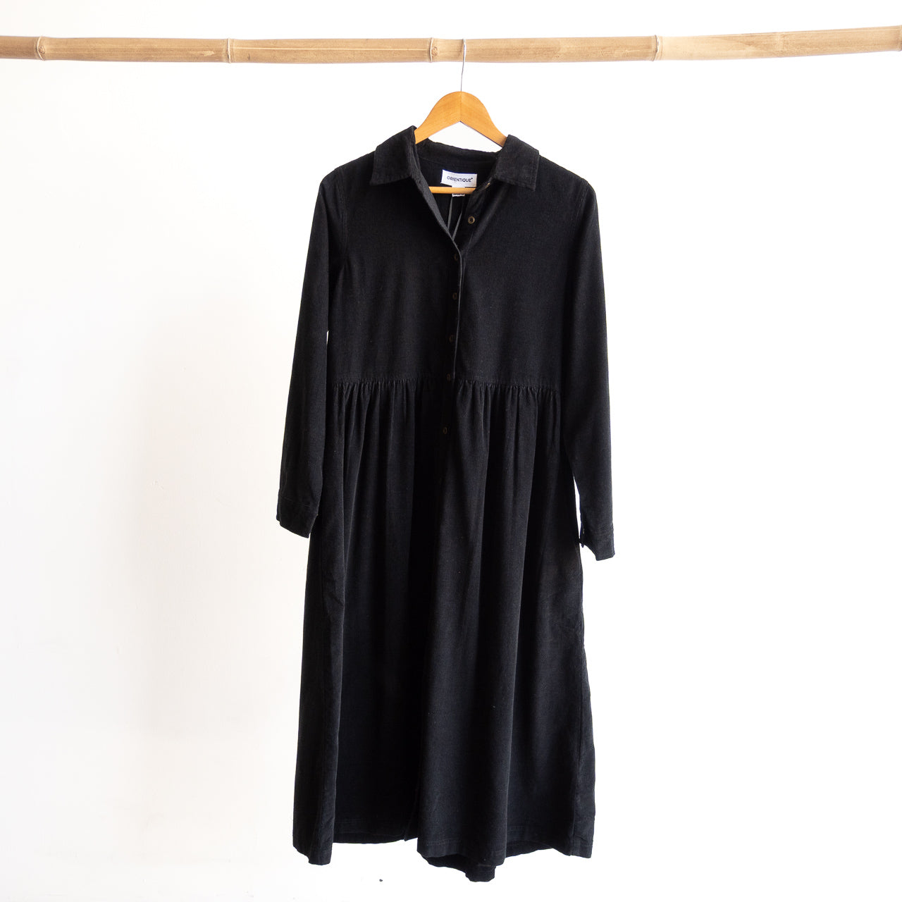 Cotton Corduroy Midi Shirt Dress by Orientique - 21484