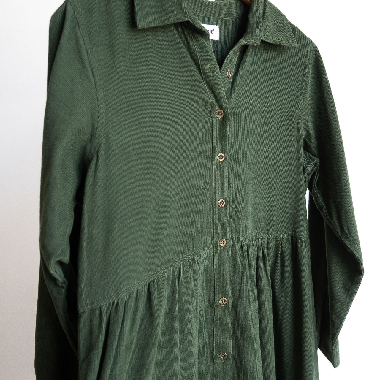Cotton Corduroy Midi Shirt Dress by Orientique - 21484