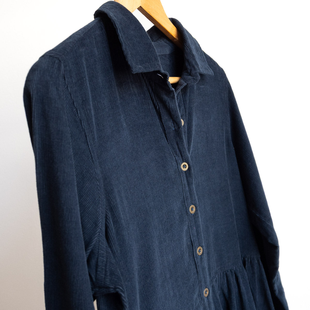 Cotton Corduroy Midi Shirt Dress by Orientique - 21484