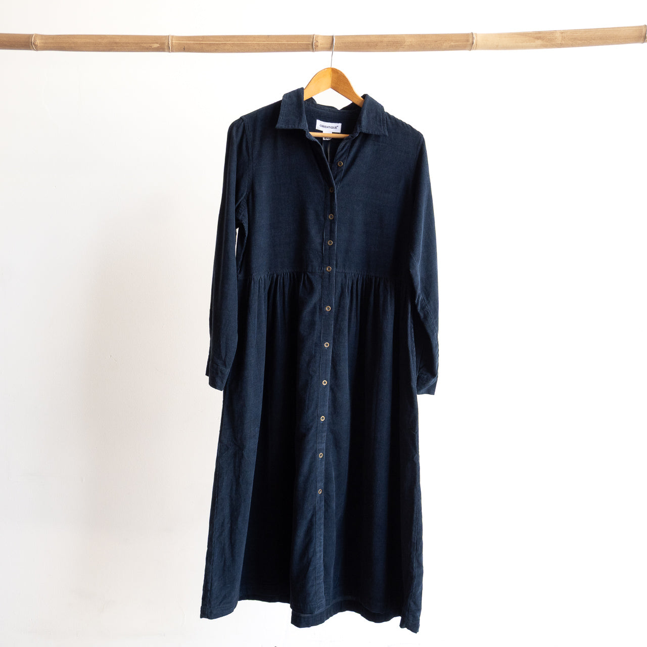 Cotton Corduroy Midi Shirt Dress by Orientique - 21484