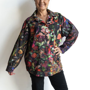 Cotton Corduroy Oversize Shirt Blouse by Orientique Australia - Jungle - 72535