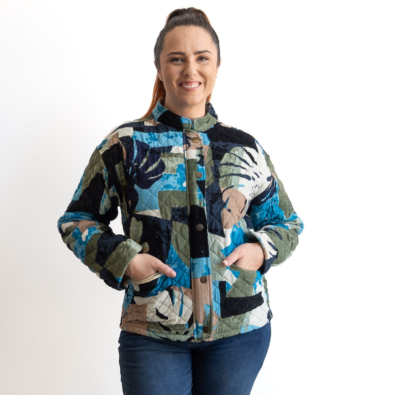 Cotton Corduroy Quilted Jacket by Orientique - Panama - 23137 – KOBOMO