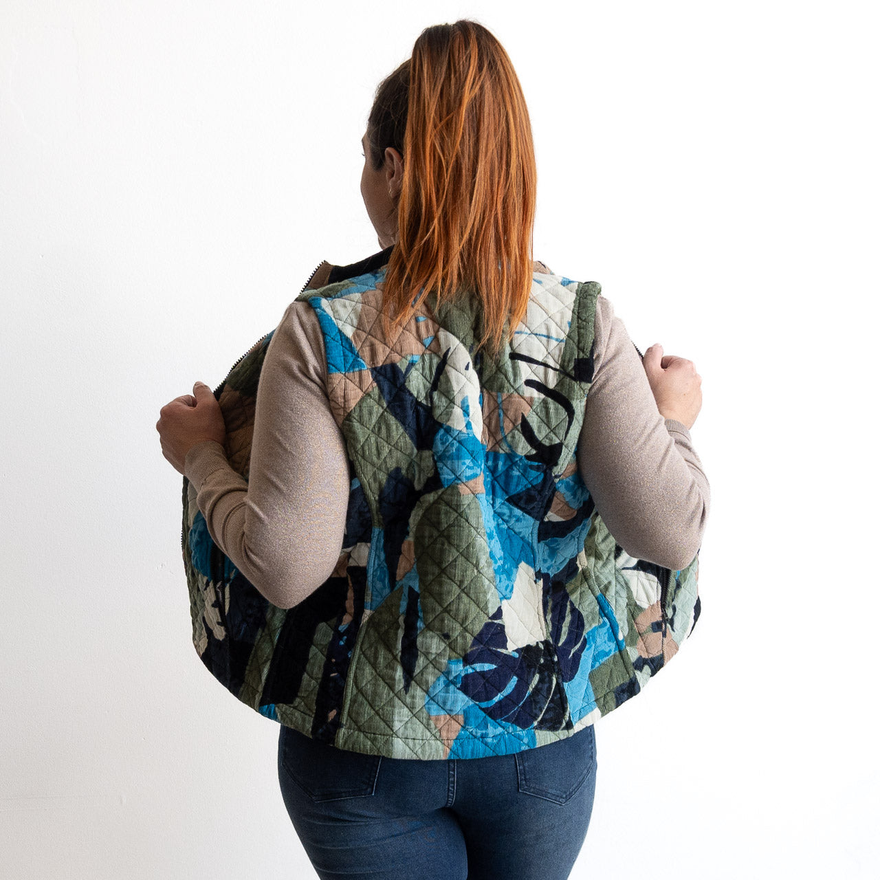 Cotton Corduroy Quilted Reversible Vest by Orientique - Panama- 23136