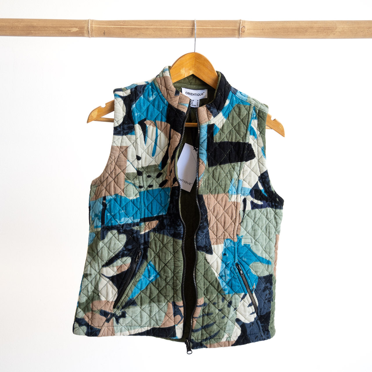 Cotton Corduroy Quilted Reversible Vest by Orientique - Panama- 23136