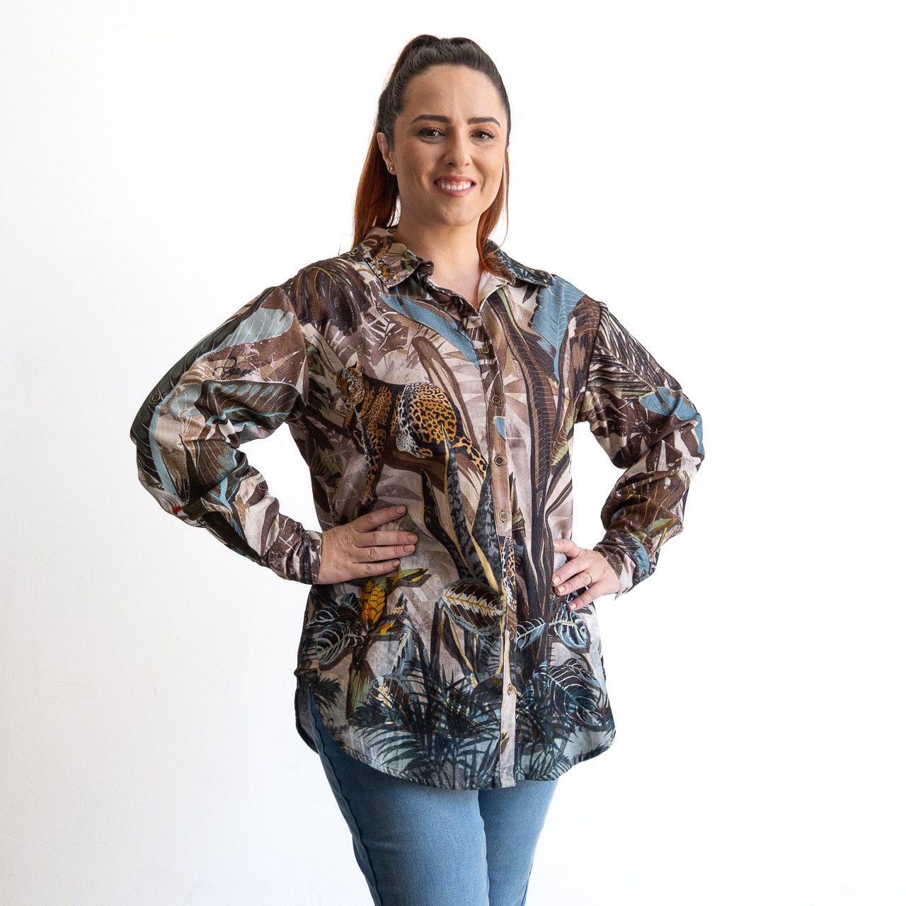 Cotton Corduroy Button-Through Shirt by Escape - Almasa - 32498