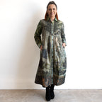 Cotton Corduroy Shirt Dress by Orientique - Tropical Jungle - 71605