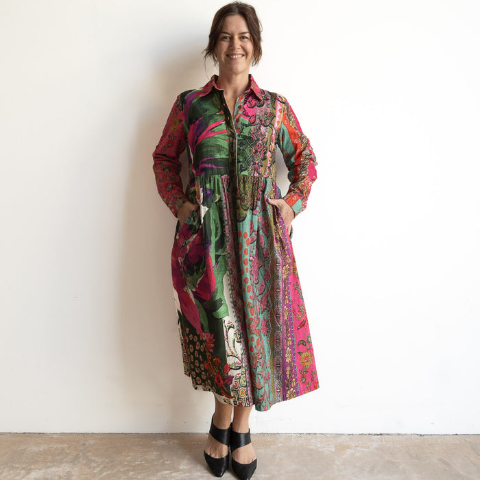 Cotton Corduroy Shirt Dress by Orientique Australia - Flora - 71556