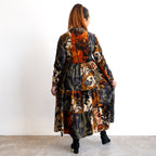 Cotton Corduroy Tiered Midi Dress by Orientique - Dagomba - 31043