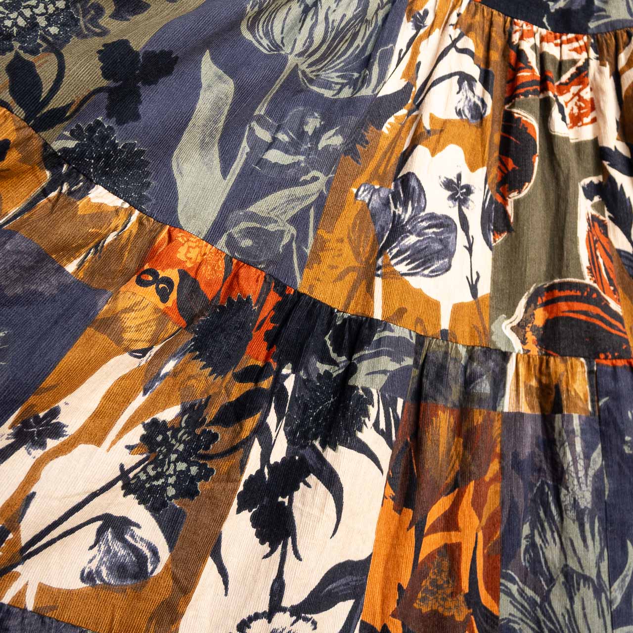 Cotton Corduroy Tiered Midi Dress by Orientique - Dagomba - 31043