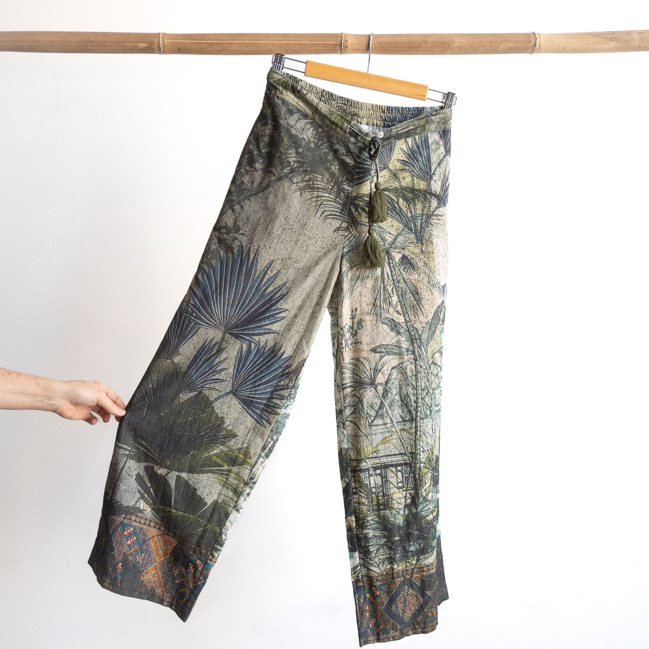 Cotton Corduroy Wide Leg Pant by Orientique - Tropical Jungle - 7621