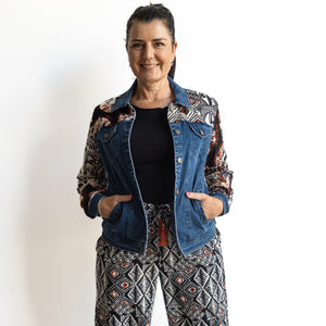 Cotton Corduroy & Denim Jacket by Orientique Australia - Makeba - 62731