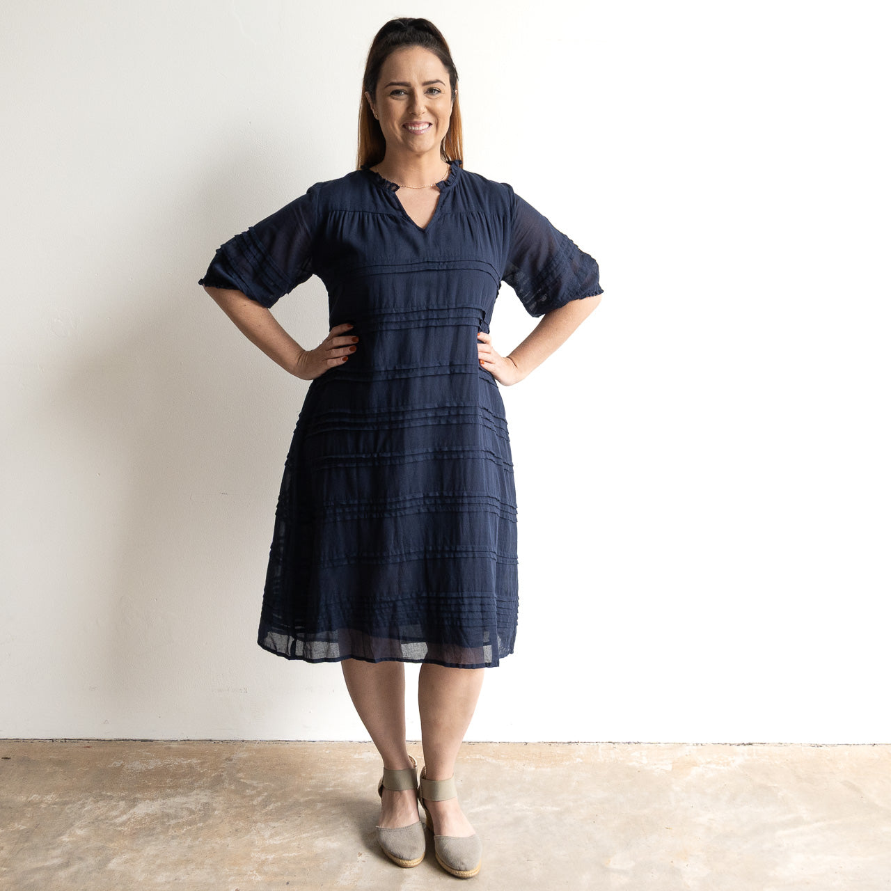 Cotton Gauze Layered Shift Dress by Orientique Australia - 51908